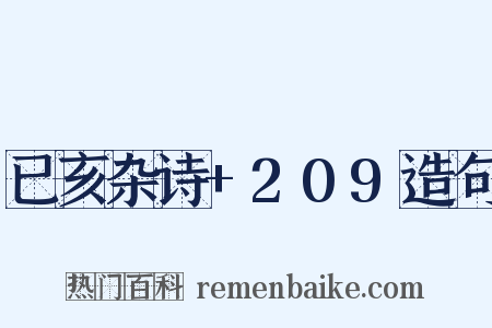 已亥杂诗+209造句是什么意思的图片